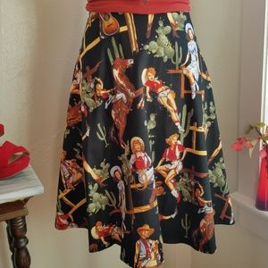 NEW - Cowgirl Western themed A-line Skirt - NWOT